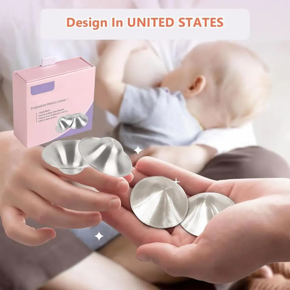 Hot Soothing Nipple Shields Healing Silver Breastfeeding Essentials Easy to Use Original Nipple Covers for Nursing Newborn