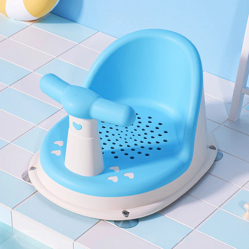 SafeSplash™ Anti-Slip Baby Bath & Tub Seat Mat – Infant Newborn Toddler Shower Chair with Cushion Pad