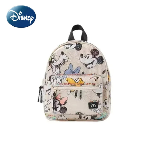 2025 New Disney Girls Backpack Mickey Mouse Print Girls Travel Storage Fashion Cartoon Cute Girl Baby Mini Backpack