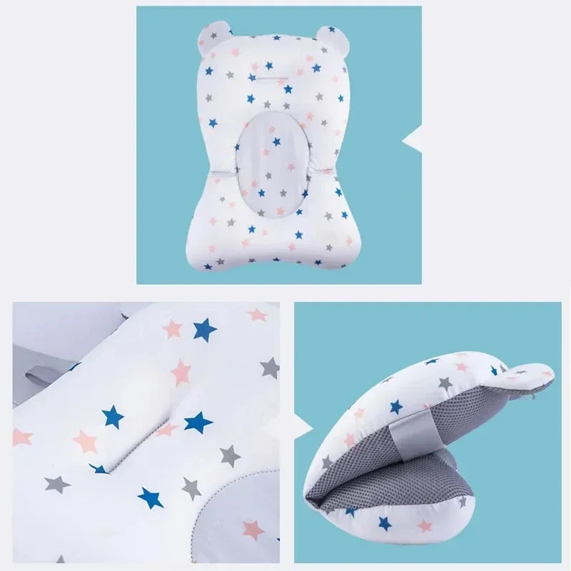 SnuggleBath™ Newborn Bathtub Pillow – Anti-Slip Soft Cushion Baby Bath Seat & Support Mat