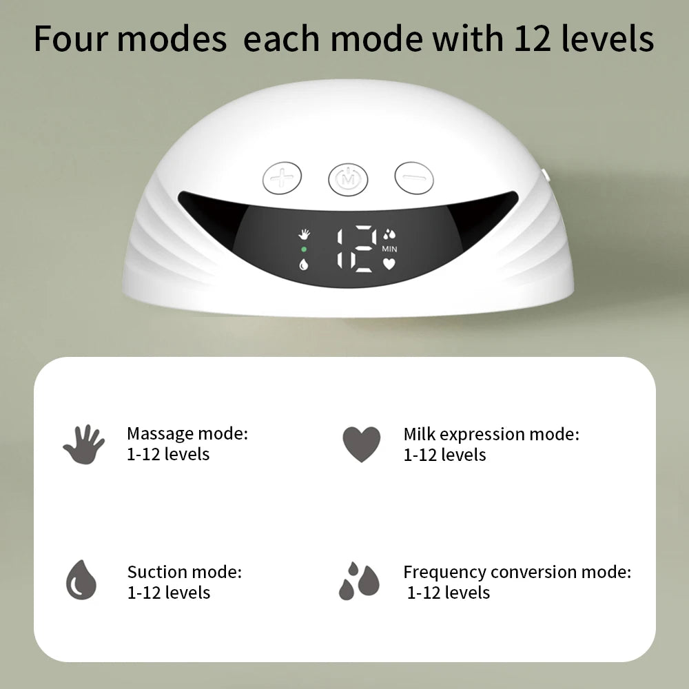 WearEase™ Hands-Free Wearable Electric Breast Pump – 4 Modes & 12 Levels