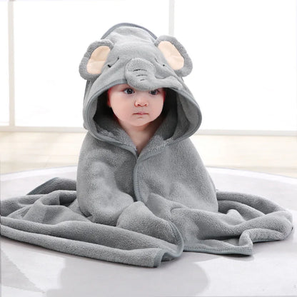 SnuggleHood™ Cartoon Animal Baby Bath Towel – Soft Hooded Blanket & Warm Swaddle Wrap for Newborns