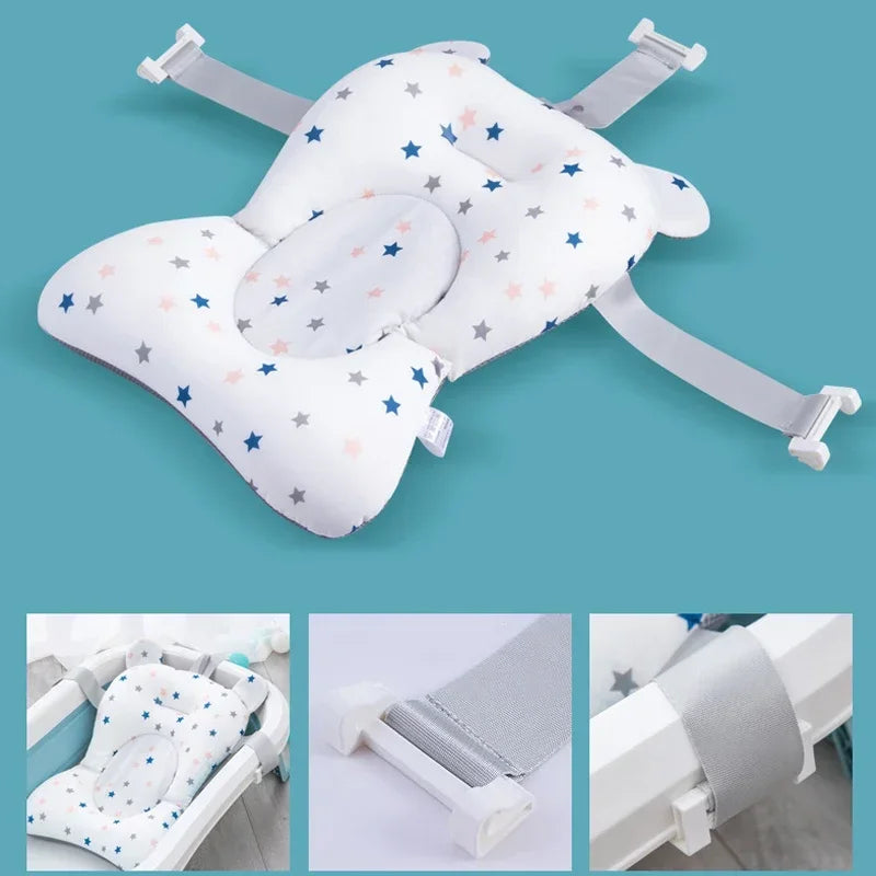 SnuggleBath™ Newborn Bathtub Pillow – Anti-Slip Soft Cushion Baby Bath Seat & Support Mat
