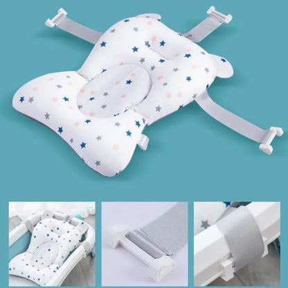 SnuggleBath™ Newborn Bathtub Pillow – Anti-Slip Soft Cushion Baby Bath Seat & Support Mat