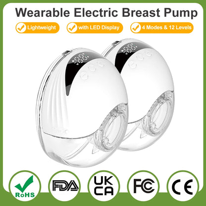 WearEase™ Hands-Free Wearable Electric Breast Pump – 4 Modes & 12 Levels