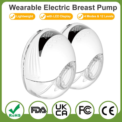 WearEase™ Hands-Free Wearable Electric Breast Pump – 4 Modes & 12 Levels