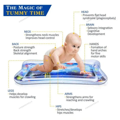 BabySplash™ Water Play Mat – Inflatable PVC Tummy Time Activity Pad for Babies & Toddlers