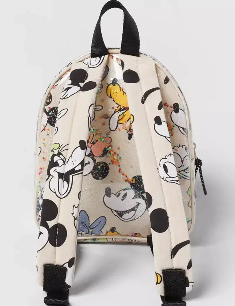 2025 New Disney Girls Backpack Mickey Mouse Print Girls Travel Storage Fashion Cartoon Cute Girl Baby Mini Backpack