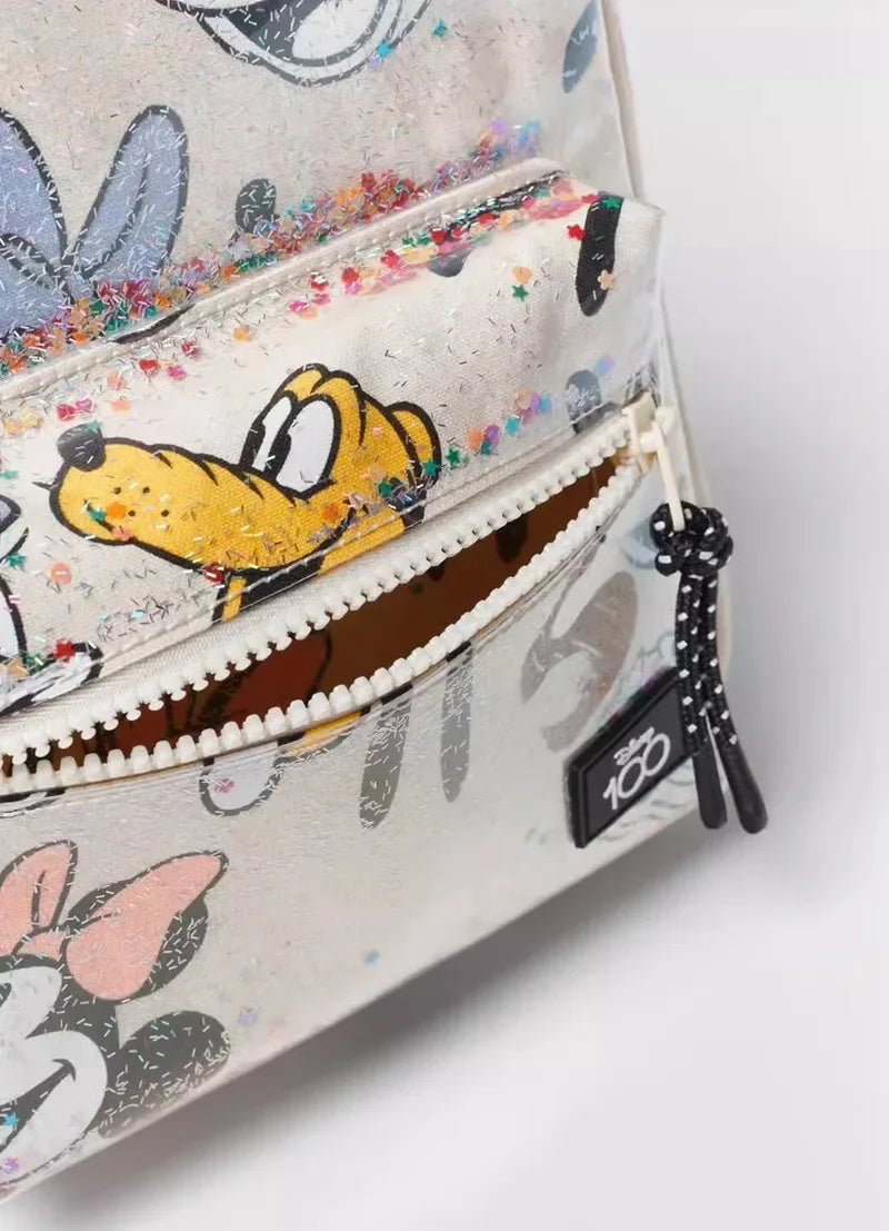 2025 New Disney Girls Backpack Mickey Mouse Print Girls Travel Storage Fashion Cartoon Cute Girl Baby Mini Backpack