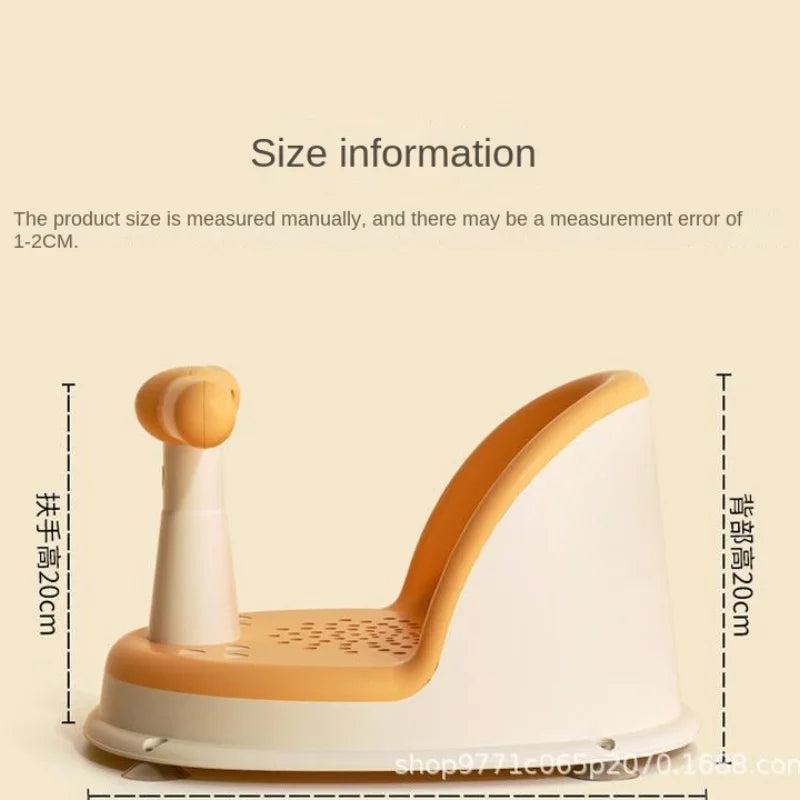 SafeSplash™ Anti-Slip Baby Bath & Tub Seat Mat – Infant Newborn Toddler Shower Chair with Cushion Pad