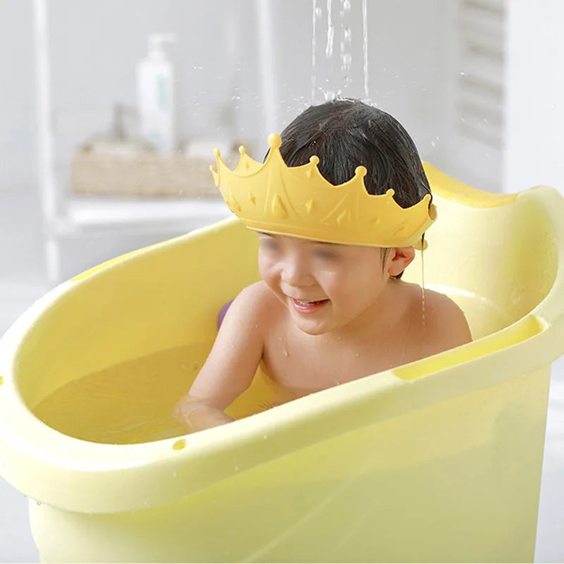 Adjustable Silicone Baby Shower Cap – Waterproof Shampoo Hat for Kids
