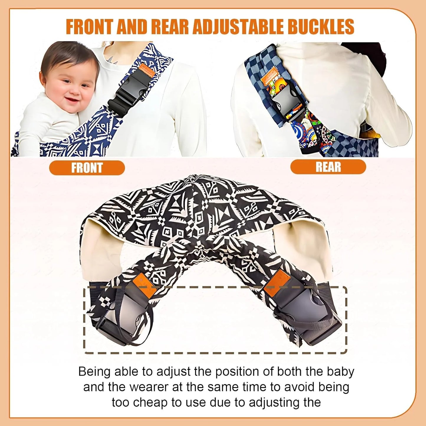 BabyGlide™ Portable Baby Carrier Wrap & Sling – Adjustable Shoulder Strap Infant Bag Carrier for Toddlers & Kids