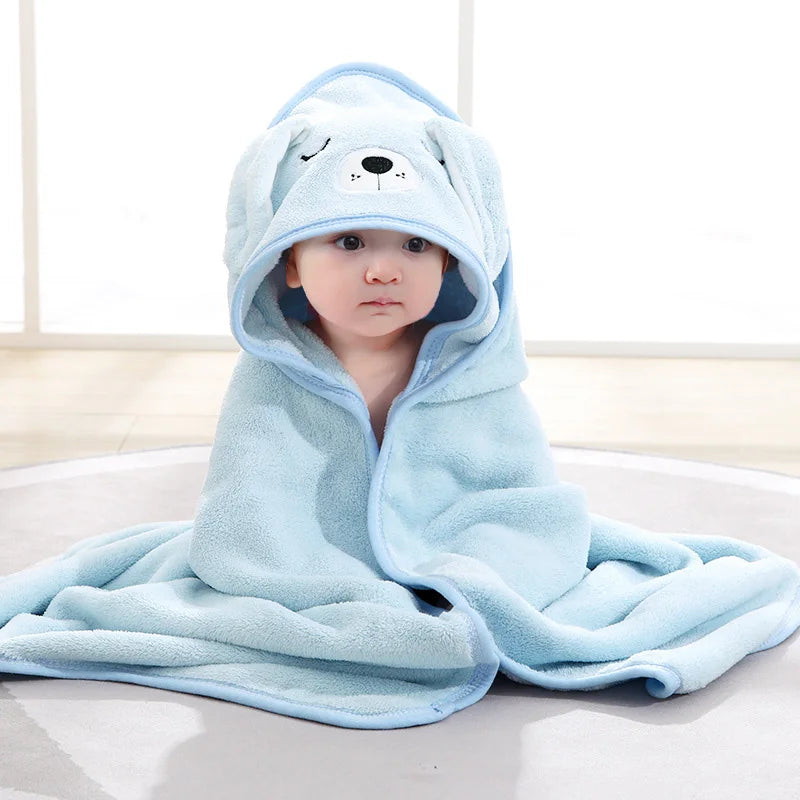 SnuggleHood™ Cartoon Animal Baby Bath Towel – Soft Hooded Blanket & Warm Swaddle Wrap for Newborns