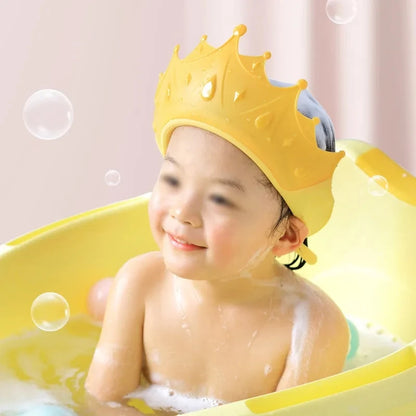 Adjustable Silicone Baby Shower Cap – Waterproof Shampoo Hat for Kids