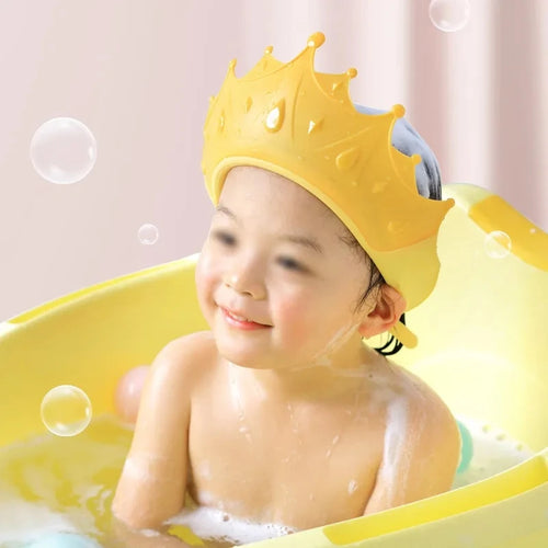 Adjustable Silicone Baby Shower Cap – Waterproof Shampoo Hat for Kids