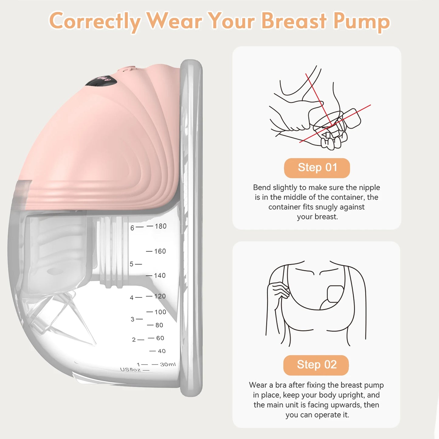 WearEase™ Hands-Free Wearable Electric Breast Pump – Silent Portable BPA-Free Milk Collector
