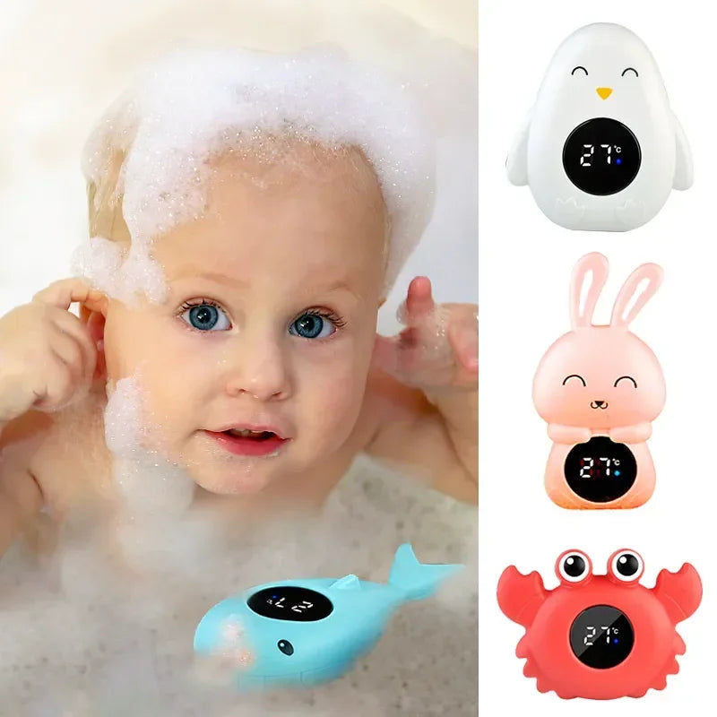 BabySafe™ Floating Digital Bath Thermometer – LED Display Water Temperature Tester for Infant & Newborn (Cartoon Design)