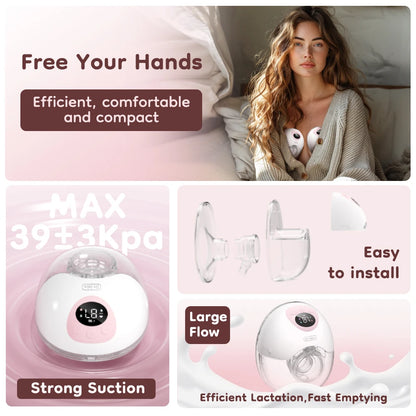 MAMIJOY™ Hands-Free Wearable Electric Breast Pump EB50 – 4 Modes & 36 Suction Levels, Silent & Leak-Proof