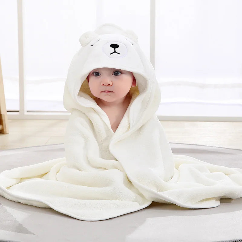 SnuggleHood™ Cartoon Animal Baby Bath Towel – Soft Hooded Blanket & Warm Swaddle Wrap for Newborns