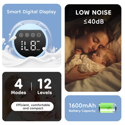 MAMIJOY™ Hands-Free Wearable Electric Breast Pump EB26 – 4 Modes, 12 Levels, Silent, 19/24 mm Flange
