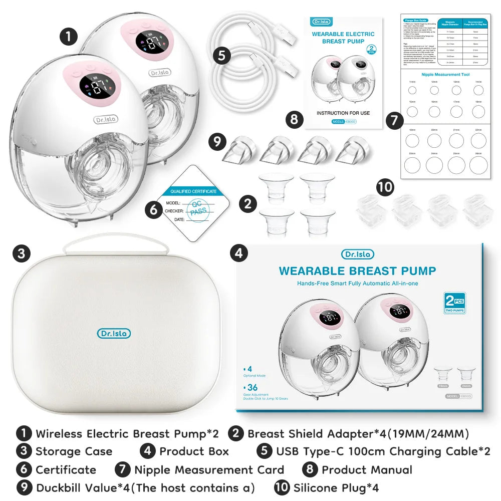 MAMIJOY™ Hands-Free Wearable Electric Breast Pump EB50 – 4 Modes & 36 Suction Levels, Silent & Leak-Proof