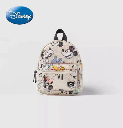 2025 New Disney Girls Backpack Mickey Mouse Print Girls Travel Storage Fashion Cartoon Cute Girl Baby Mini Backpack